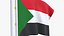 Sudan Flag Stand Pole Animated