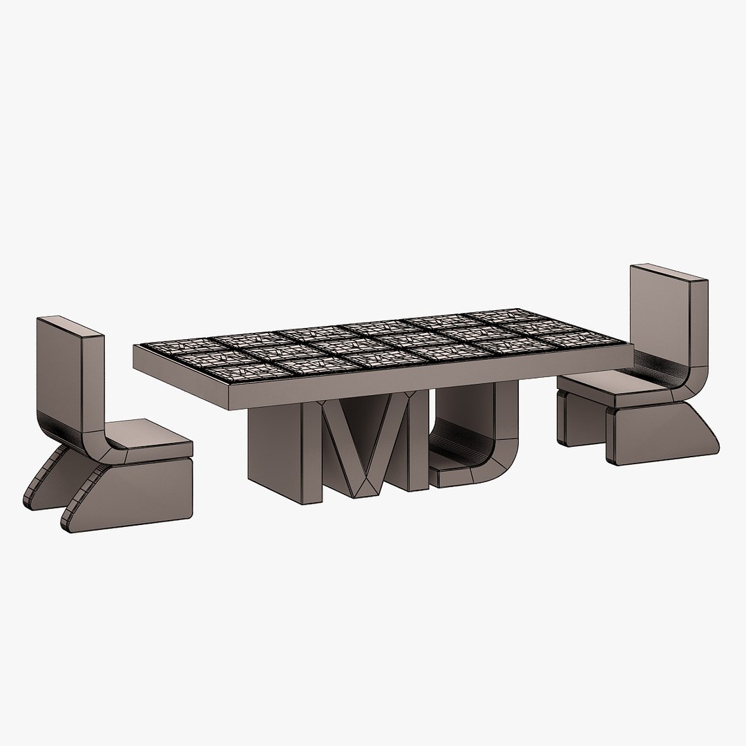 mj dining set 3d model
