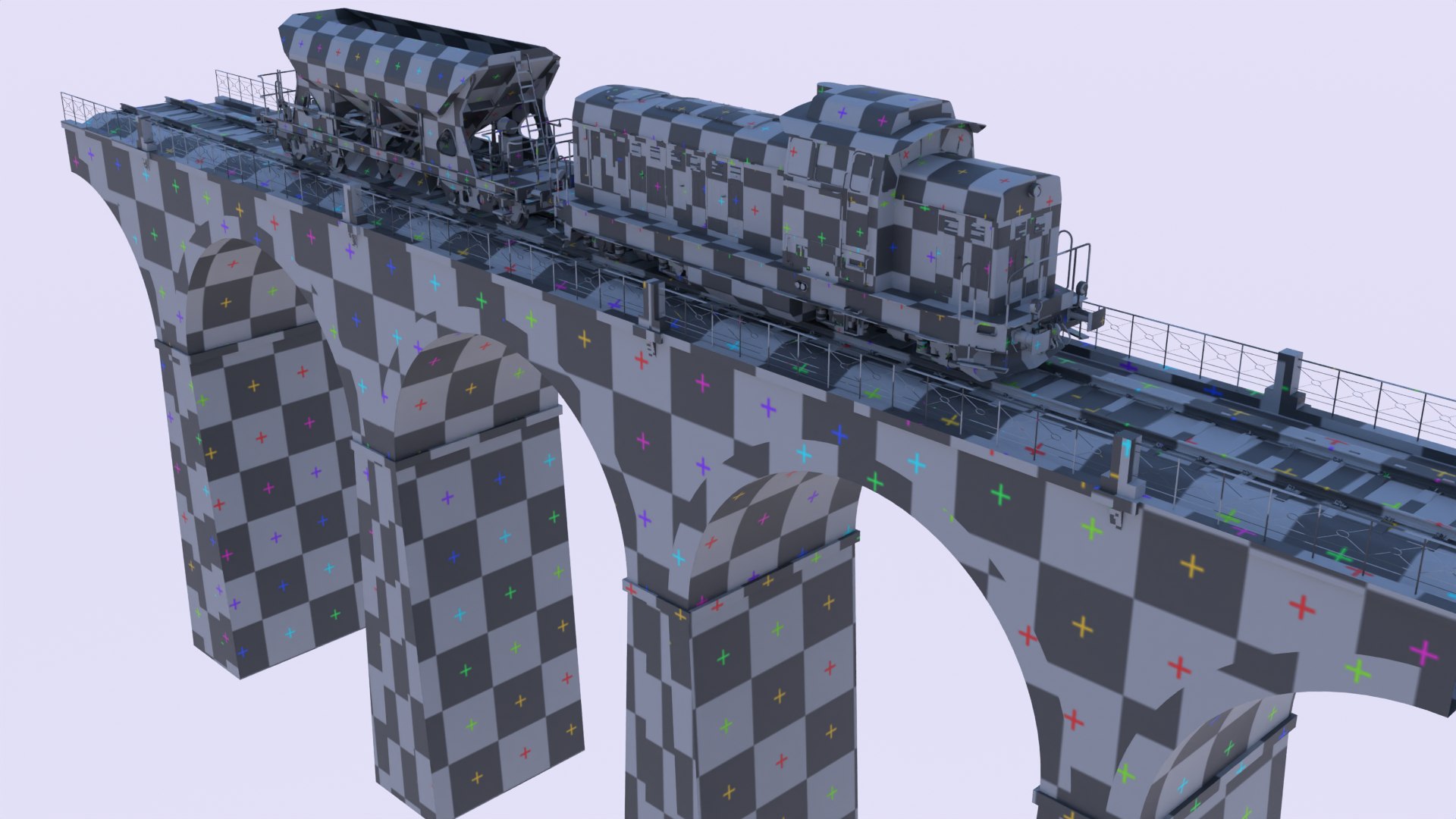 Viaduct With Cargo Train 3D Model - TurboSquid 2251719