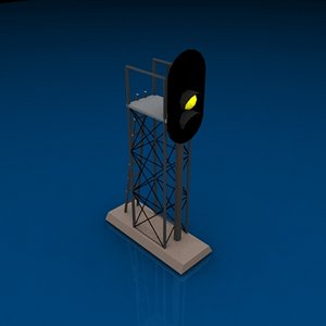 3 light signal yellow 3d model