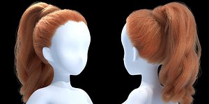 Female hair lowpoly 3 colors 3D Model $15 - .unknown .3ds .max
