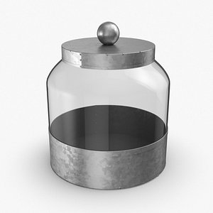 glass food canisters - 3D