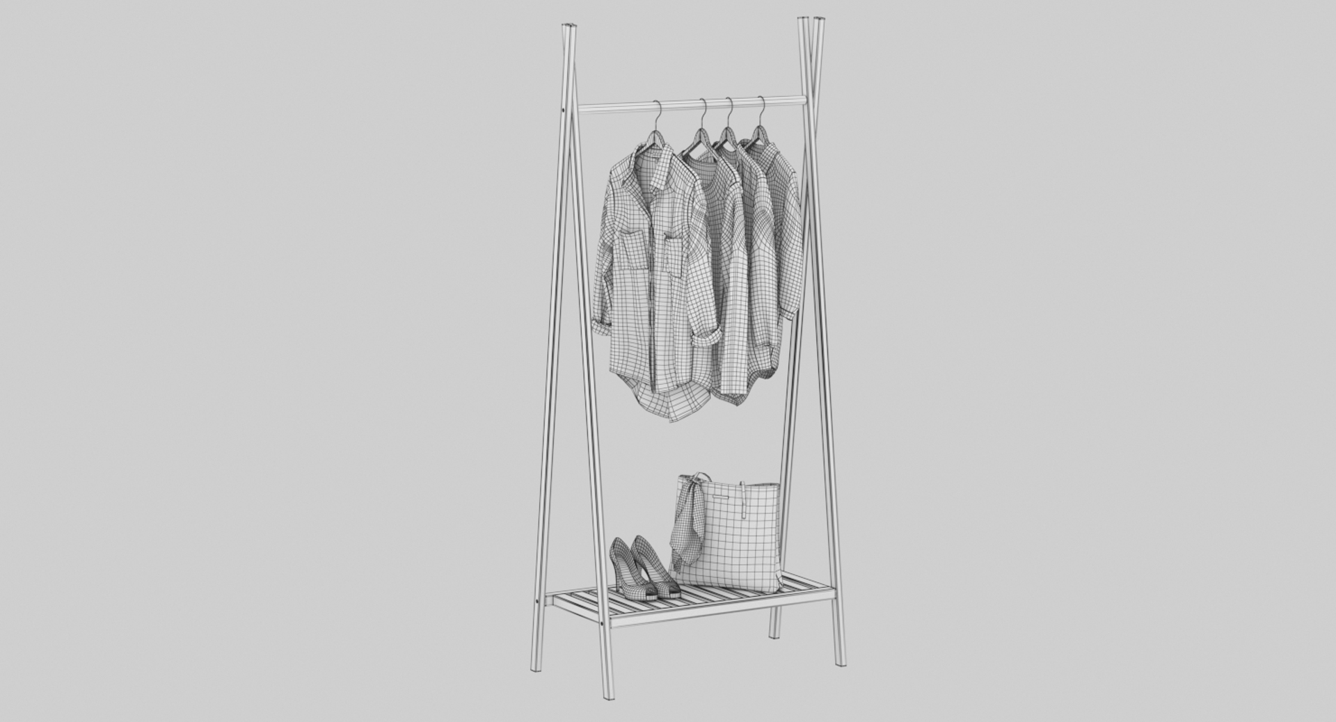 Realistic Clothes Rack 3 3D Model - TurboSquid 1418752