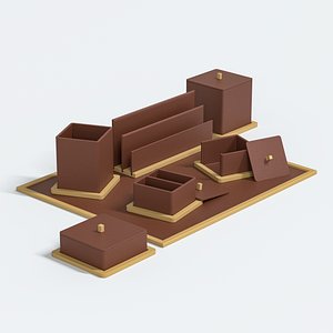 3D model Concrete Desk Organizer Set - Items