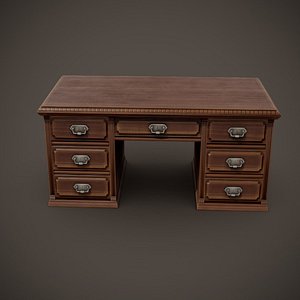 Antique wooden desk model
