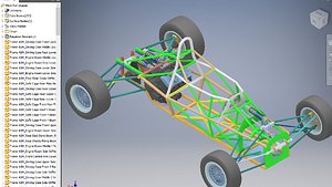formula car full chassis 3D model