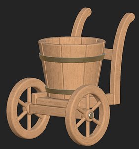 wooden bucket wheels model