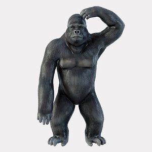 3D model 2 figurine gorilla
