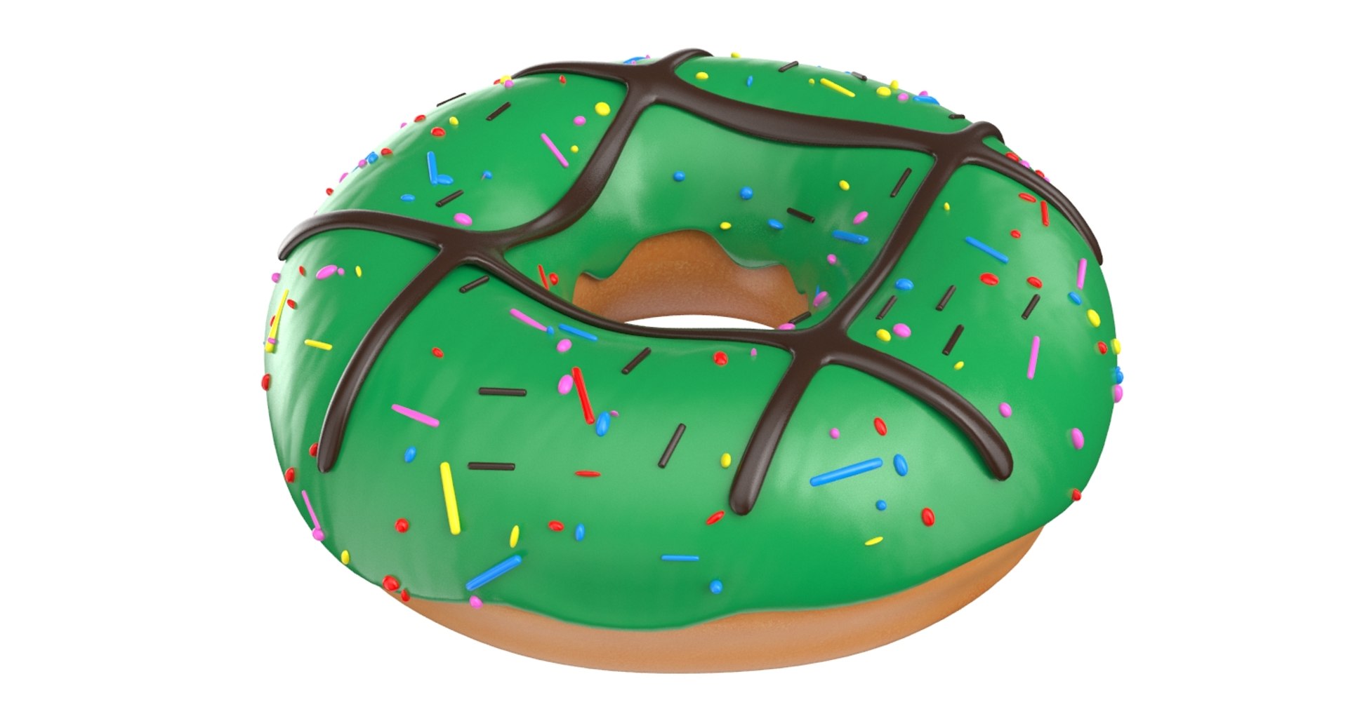 3D Four Donuts model https://p.turbosquid.com/ts-thumb/54/X2Qswl/Mr/green2/jpg/1644307001/1920x1080/fit_q87/27784f10fc82b8b2ab12619951c0609e4653f5fb/green2.jpg