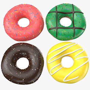 3D Four Donuts model