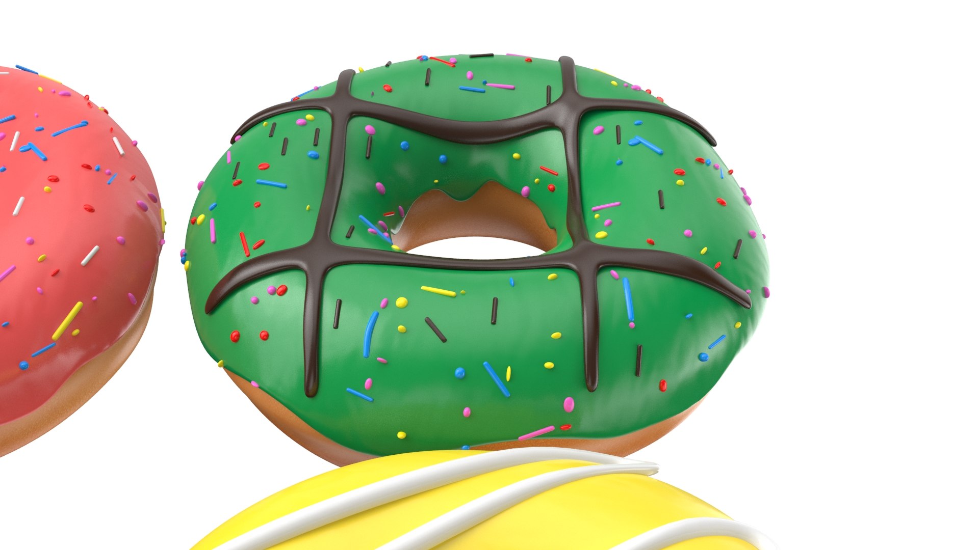 3D Four Donuts model https://p.turbosquid.com/ts-thumb/54/X2Qswl/sj/2/jpg/1644306714/1920x1080/fit_q87/fcf9dbd074d485791adfba2593b5af672ec9d100/2.jpg