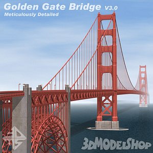 3d model golden gate bridge v3
