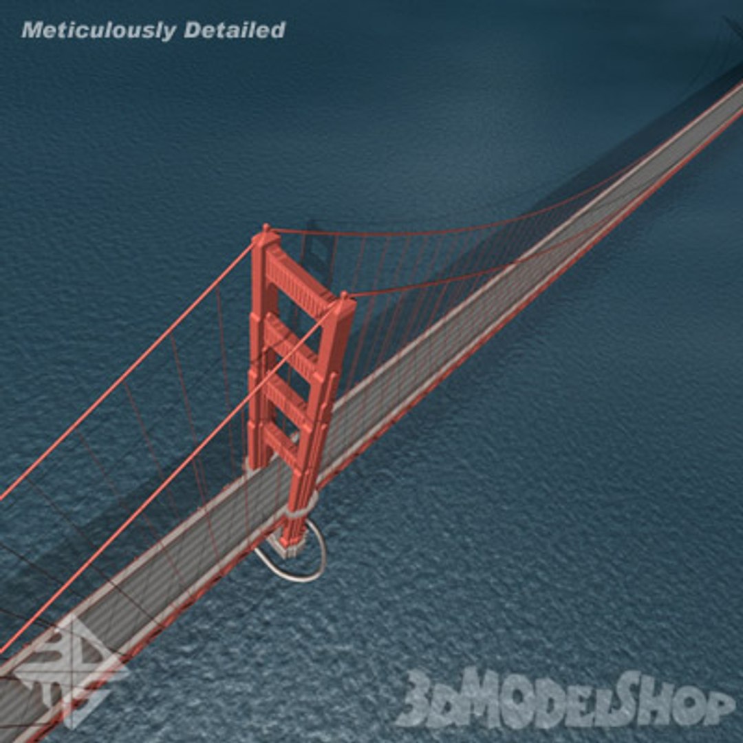 3d Model Golden Gate Bridge V3