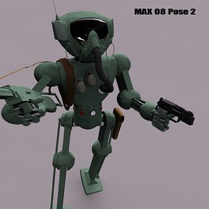 retro battle robot war 3d model