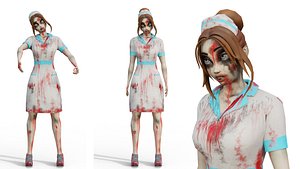 Cartoon Zombie Nurse Women Game Ready