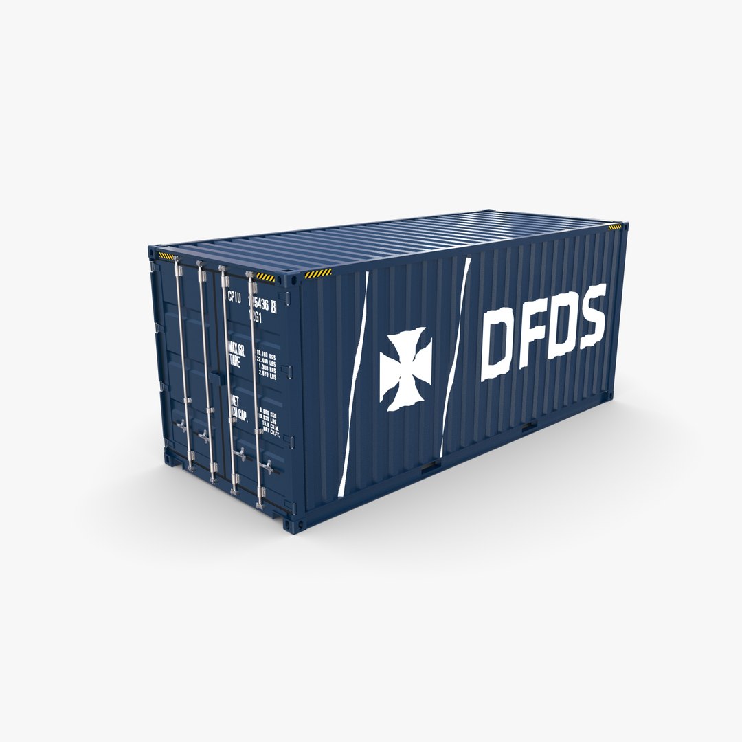 20ft Shipping Container DFDS 3D Model - TurboSquid 1835496