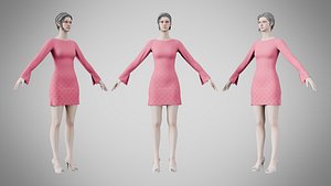 Dress 51 Cranberry 3D model