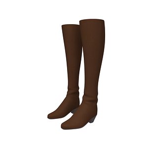 3D model boots cartoon woman