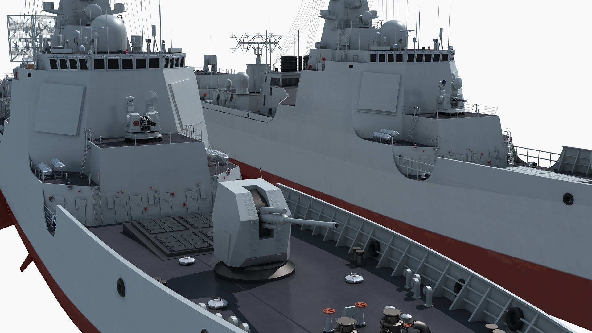 Chinese Navy Type 052DL And Type 052D Destroyer 3D Model - TurboSquid ...