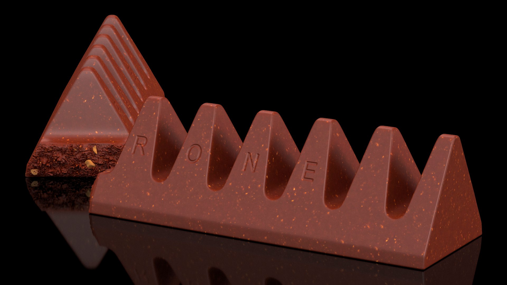 3D Model Toblerone Milk Chocolate Split Bar - TurboSquid 1768463