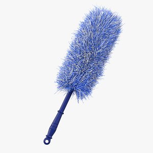 Feather Duster Blue Fur 3D Model