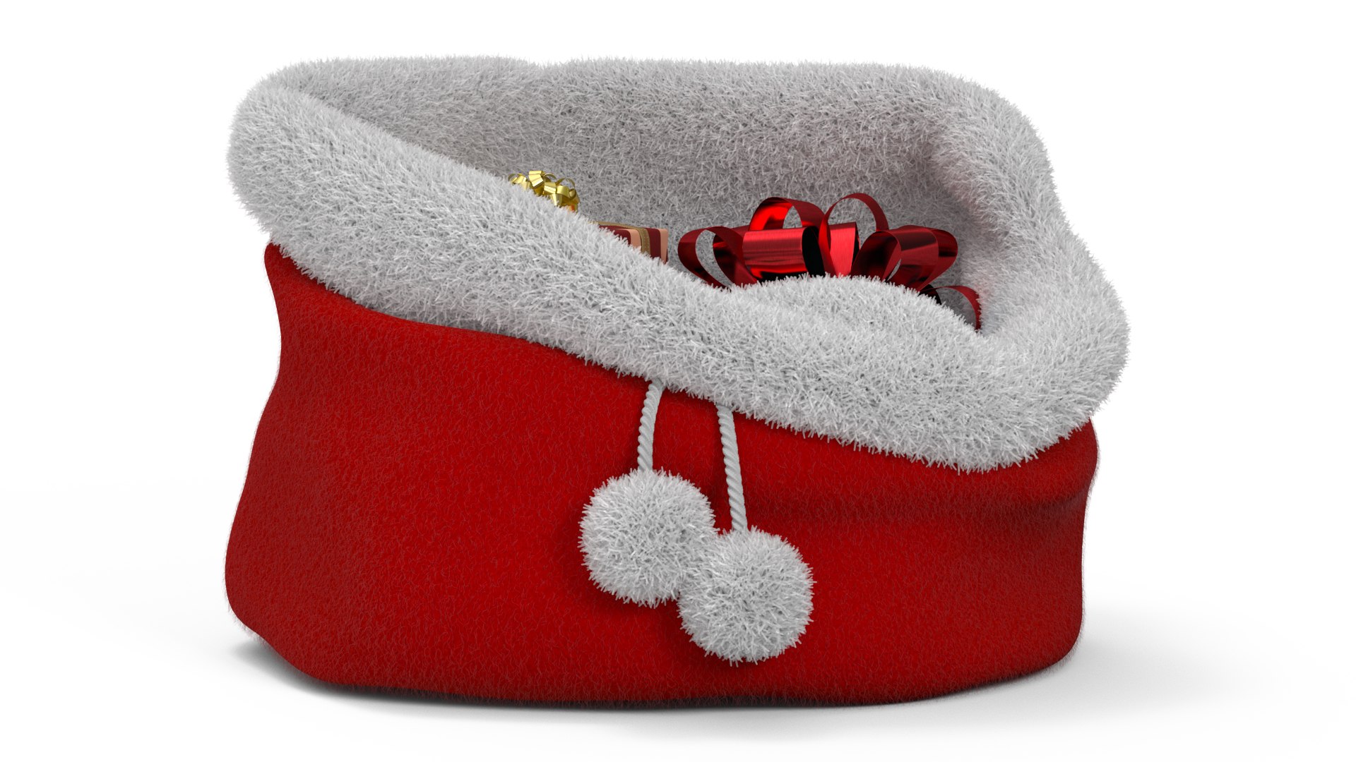 Santa Bag of Gifts Fur 3D model preview