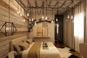 3d model industrial bedroom