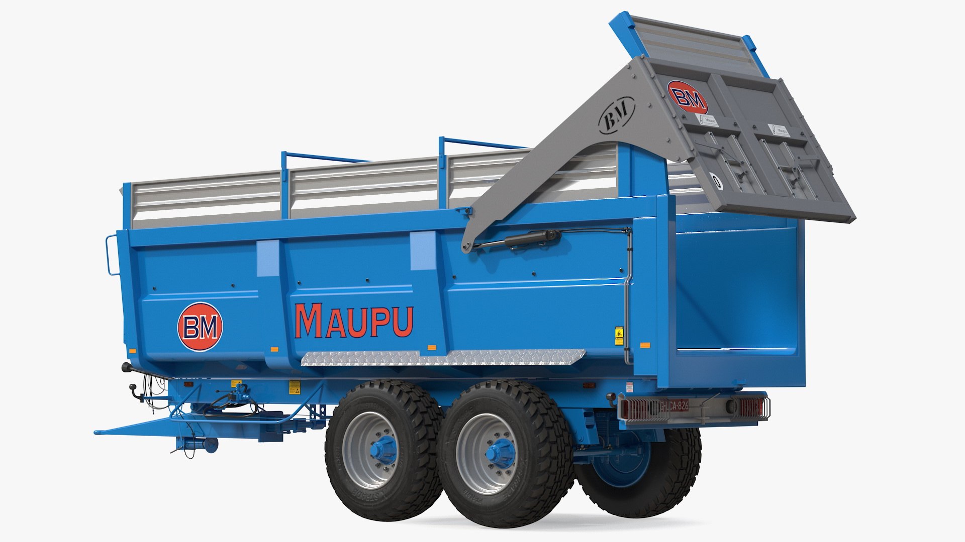 Maupu 18t Body Tipper Trailer Clean Rigged 3D model preview