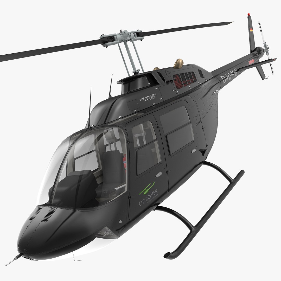 Bell 206B 3 JetRanger III Citycopter Rigged 3D model preview