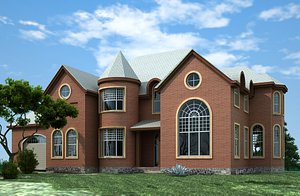 2 story house plans 3D model