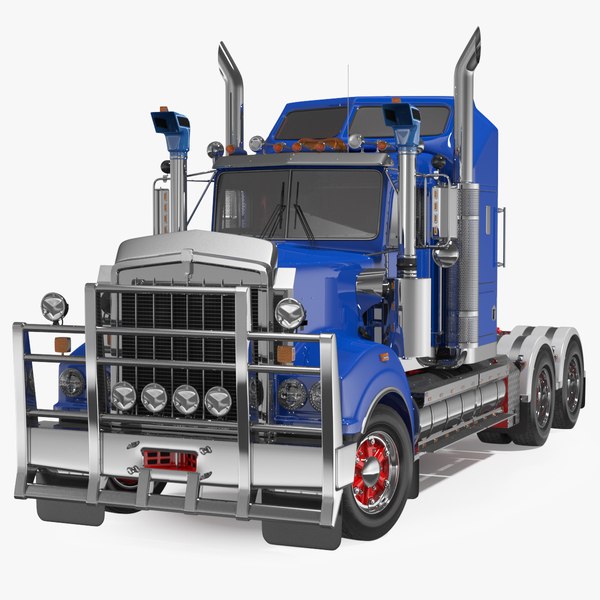 vintage semi-truck rigged transport truck 3D model