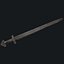 Early-medieval old hammered sword