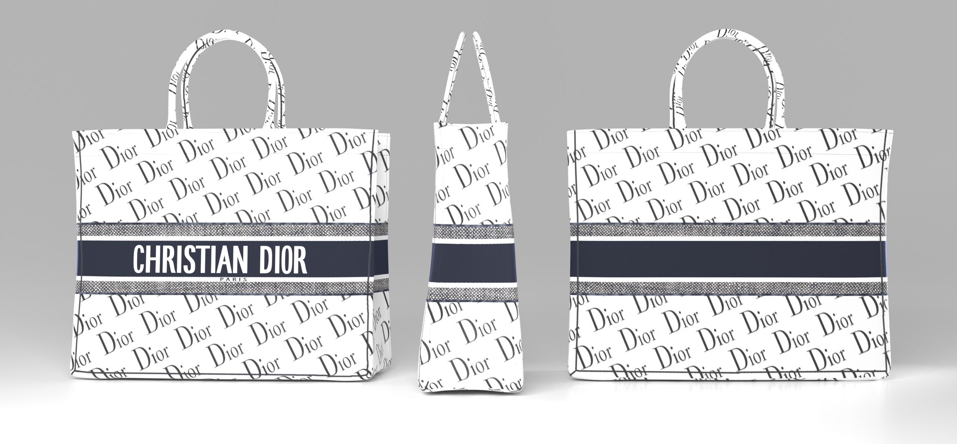 3D Model Collection Dior Bag Small Book Tote VR / AR / low-poly