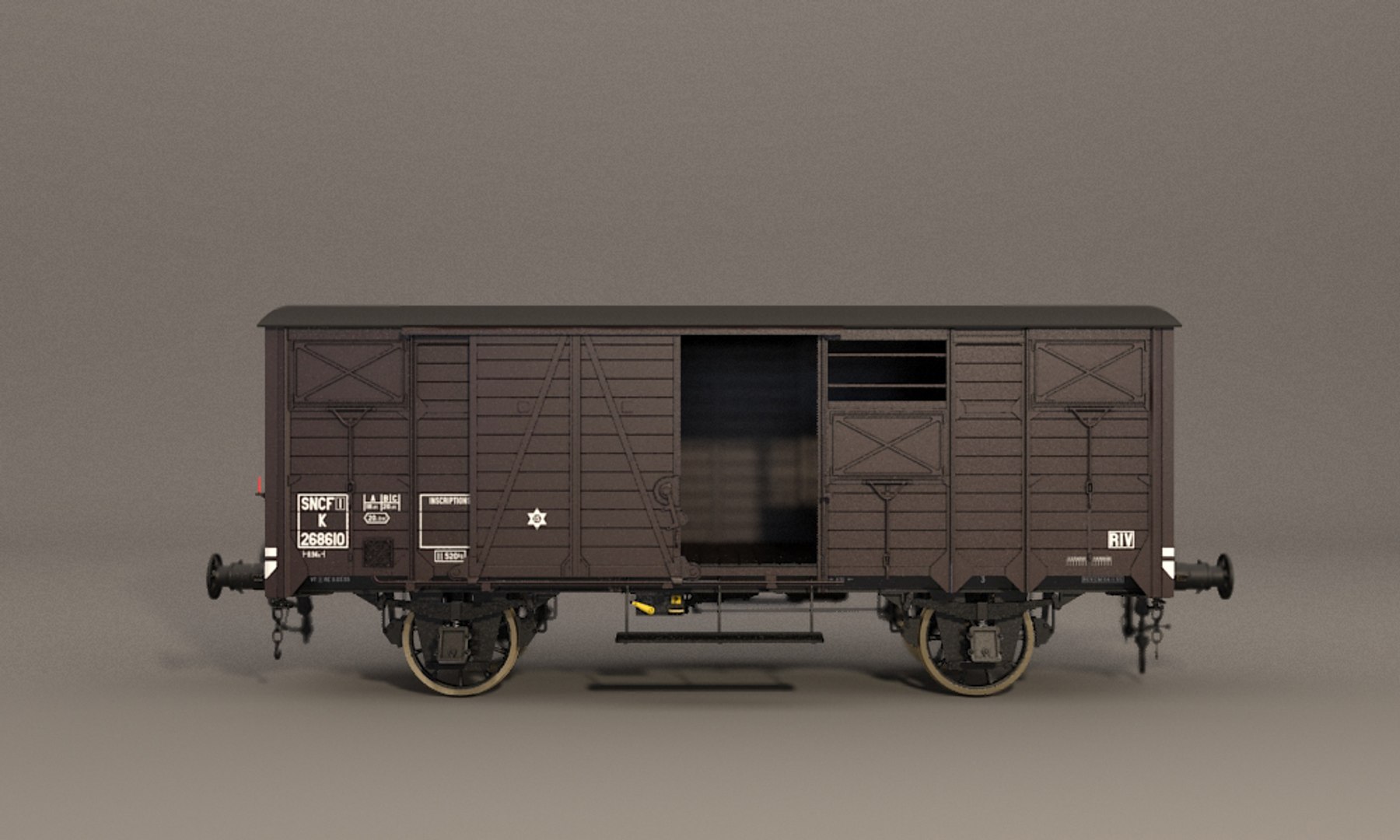 Wagon plat OCEM 29 brun SNCF ép. IIIa REE-MODELES REE-WB605 : : modélisme