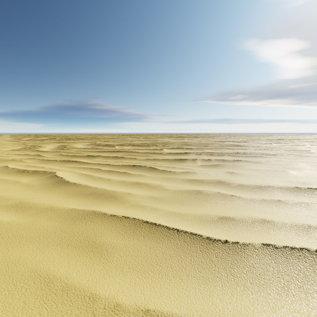 3D Desert Sand Dunes Sea - Tileable Terrain Low-poly 3D model ...