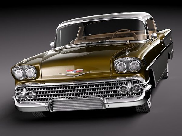 シボレーベルエア1958ハードトップクーペ3Dモデル - TurboSquid