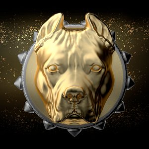 3D pitbull pendant