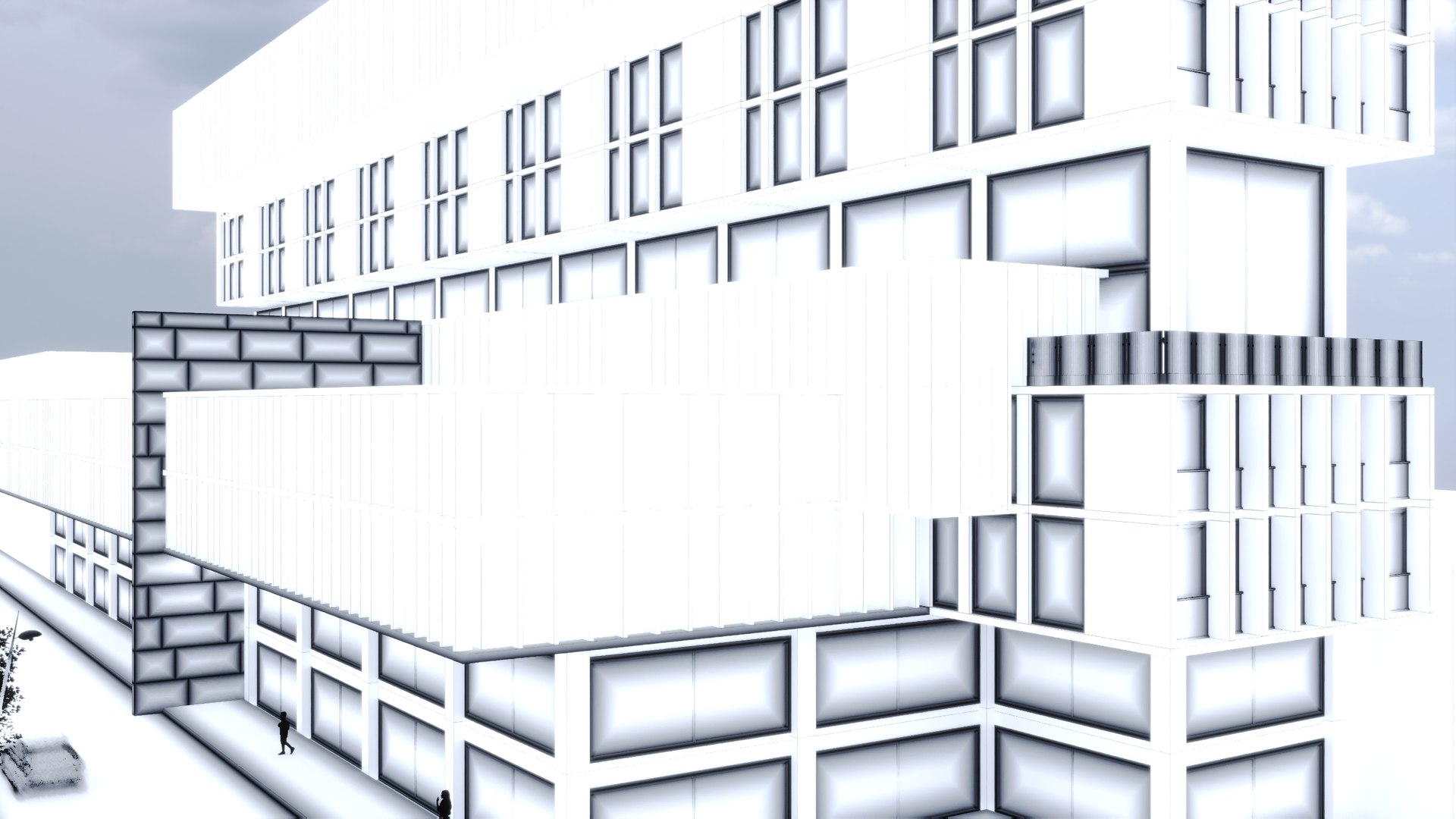 3D Modern Commercial Storefront Realistic Shopping Mall Exterior 3D ...