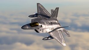 3D F-22A RAPTOR  Rigged Low-Poly model