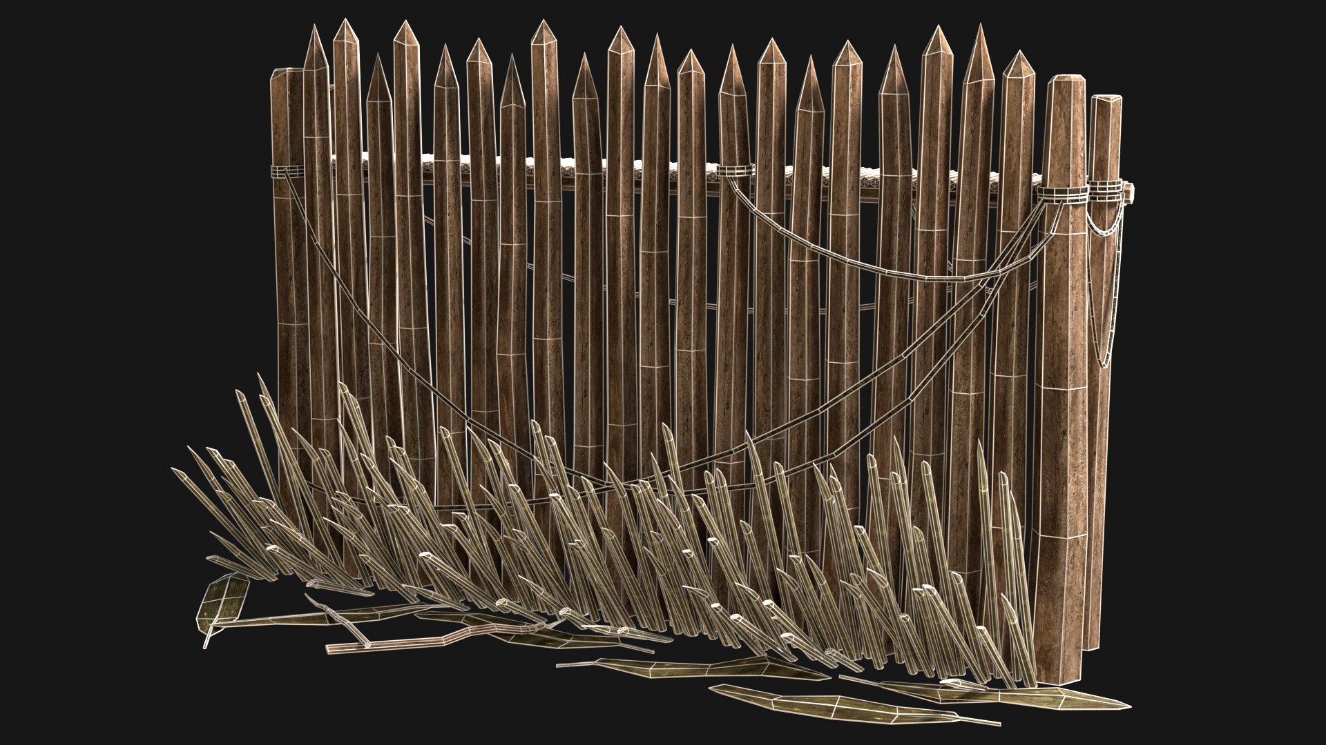 JUNGLE SWAMP PALISADE TRAP WALLS BARRIER BARRICADE COLLECTION 3D ...