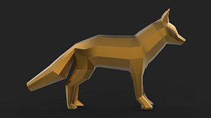 3D low poly fox Low-poly 3D model model