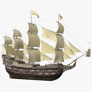 3D Galleon Sail Ship