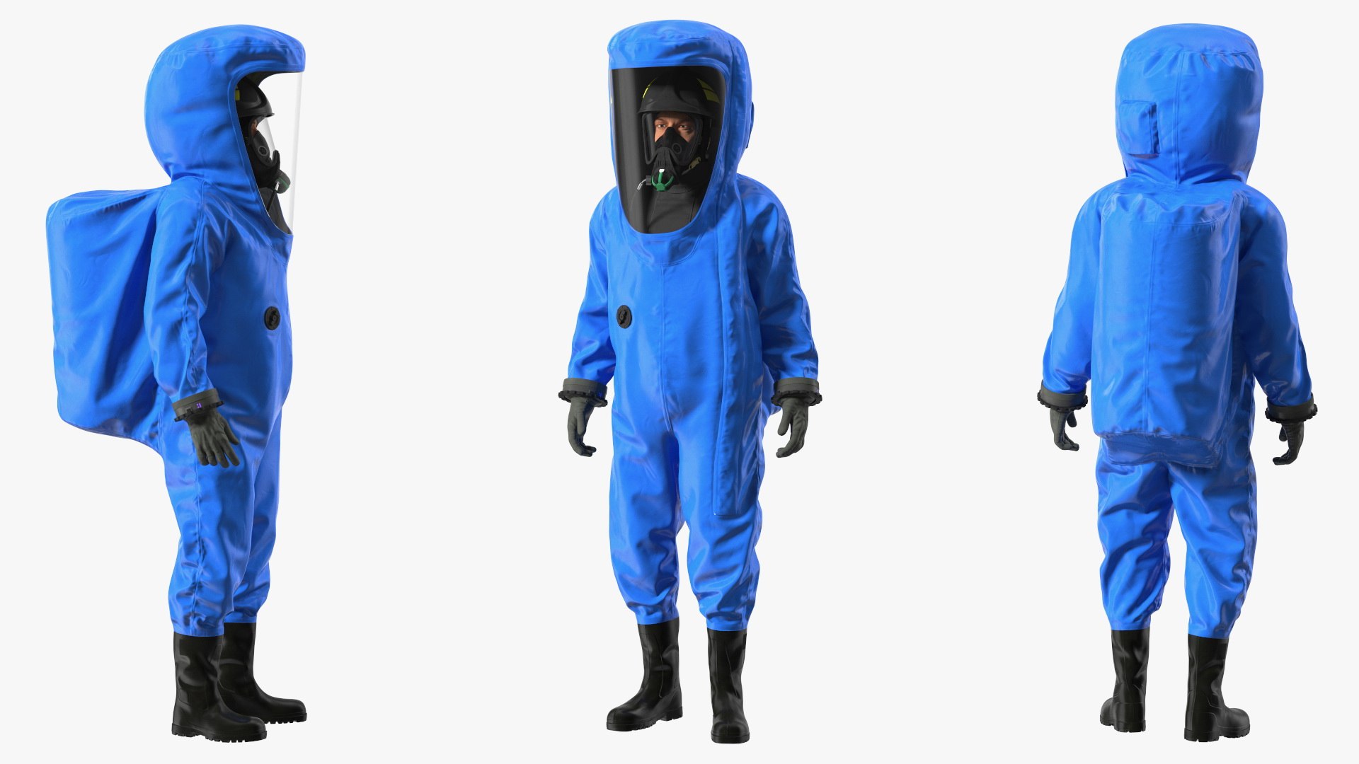 3D Fully Encapsulating Chemical Protection Suit Standing Pose model ...