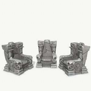 3D old throne