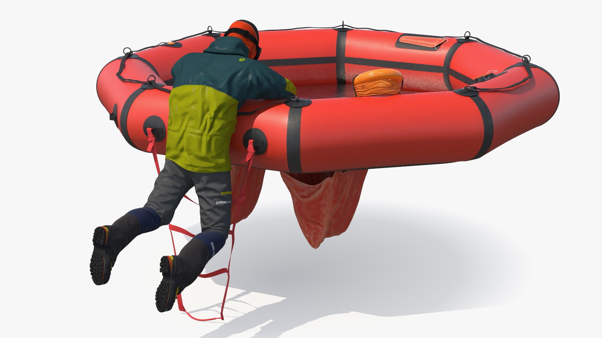 Life Raft With Extras And Tourist Aboard 3D Model - TurboSquid 2325138
