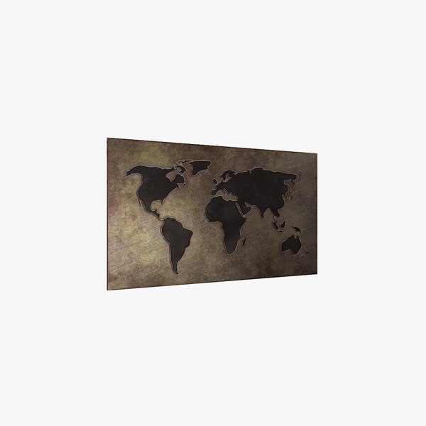 world worldmap copper 3D model