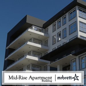 mid-rise luxury apartment building 3d dxf