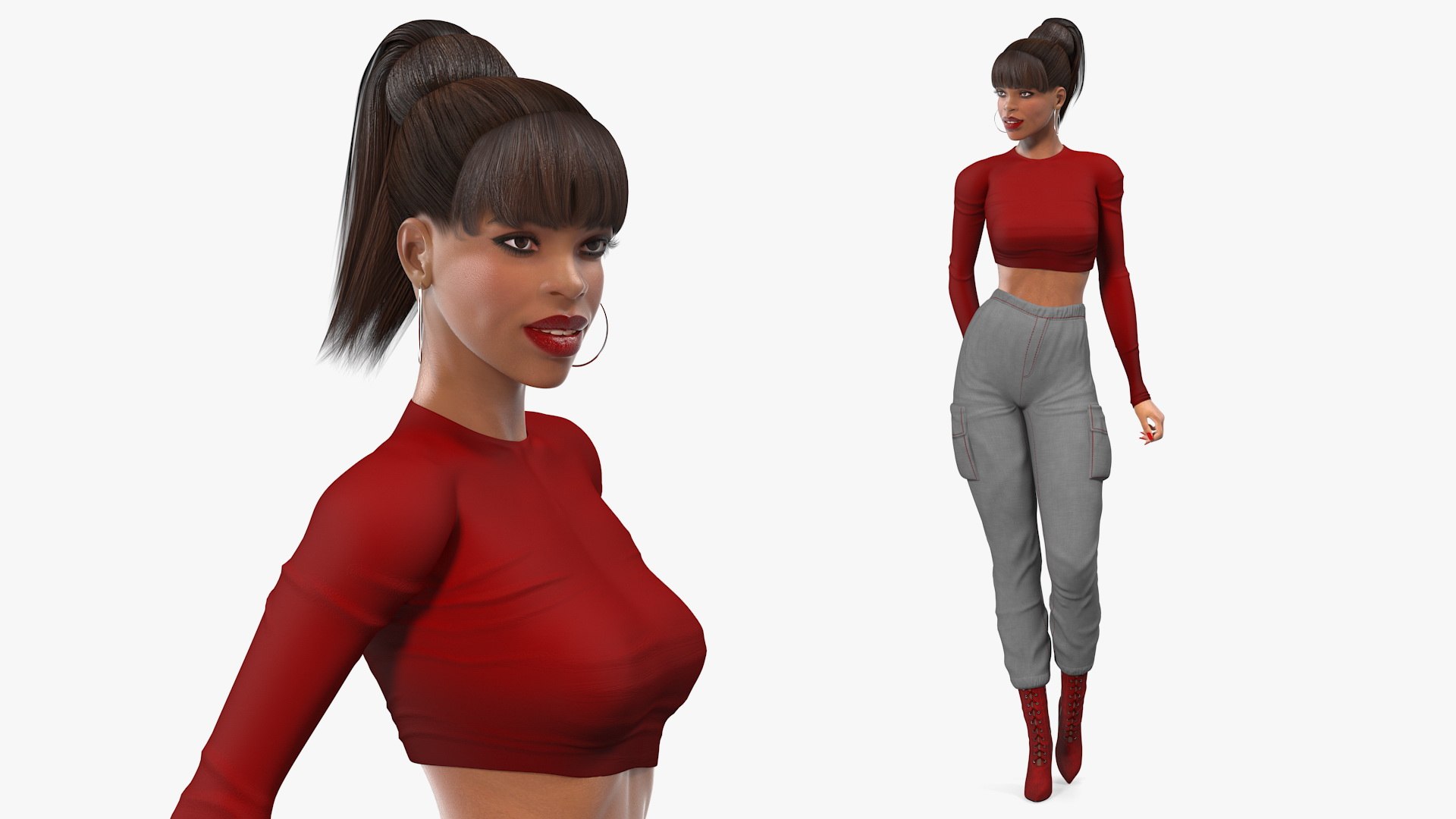 Light Skin City Style Woman T Pose 3D Model $149 - .3ds .blend