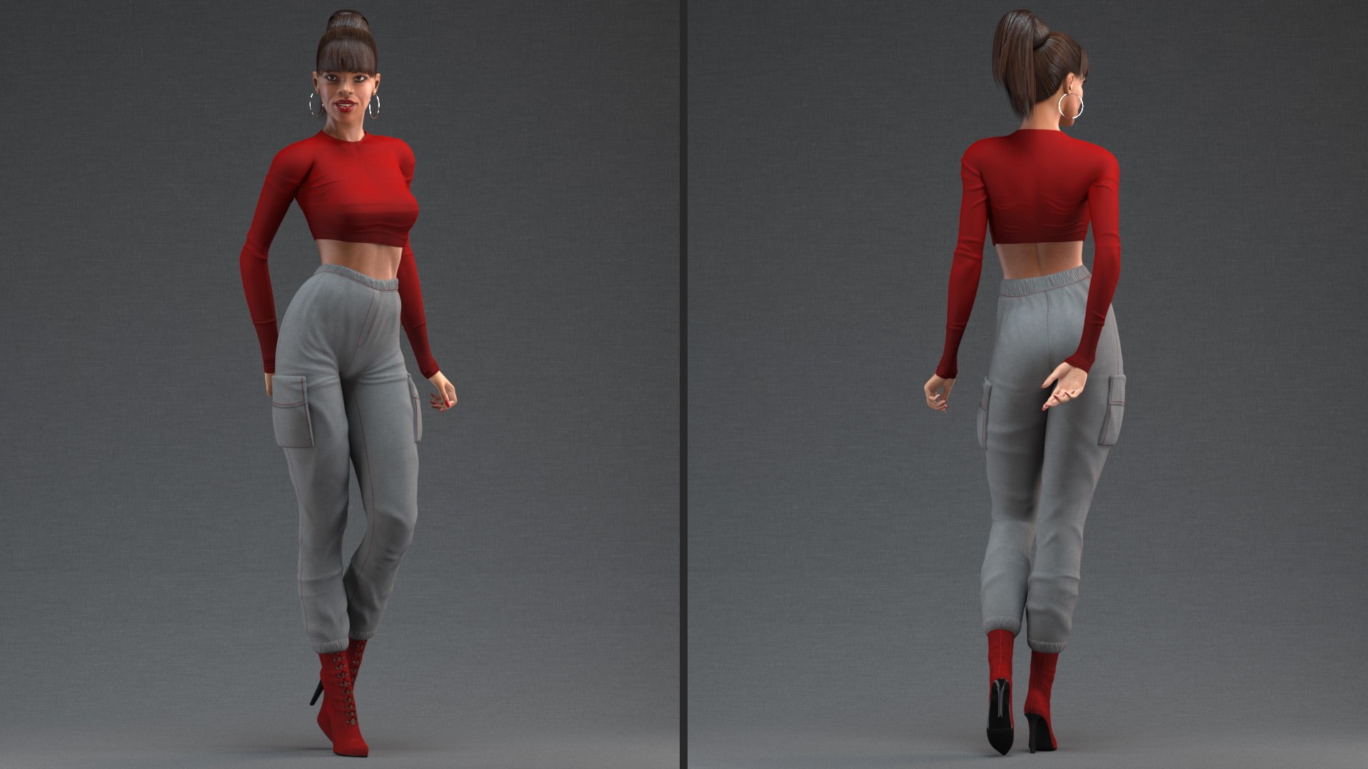 Light Skin City Style Woman T Pose 3D Model $149 - .3ds .blend