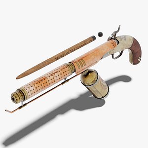 3D OB 00 02 vampire hunter auxiliary pistol with Flamethrower